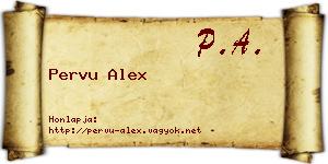 Pervu Alex névjegykártya